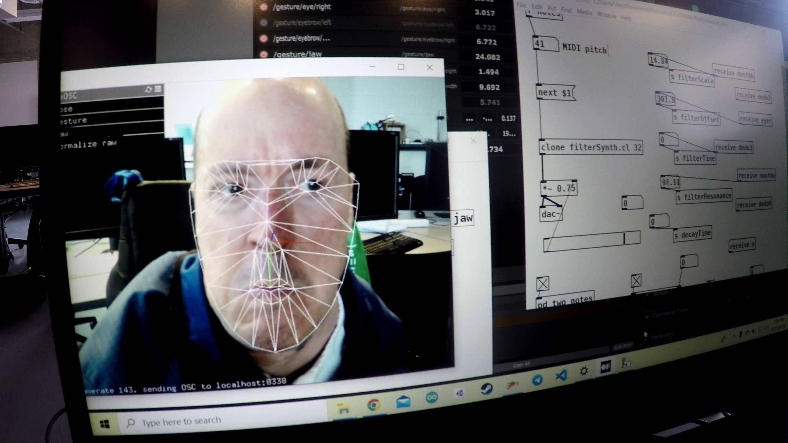 Eric sound music in Pure data with facial gestures